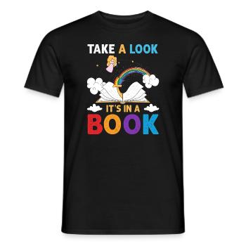 Jetez un coup d’œil C’est dans un rat de bibliothèque de lecture de livre - T-shirt homme - noir - Devant - AI Model Male 178 light (178cm)