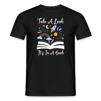 Jetez un coup d’œil C’est dans un rat de bibliothèque de lecture de livre - T-shirt homme - noir - Devant - AI Model Male 178 light (178cm)