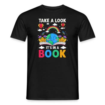 Jetez un coup d’œil C’est dans un rat de bibliothèque de lecture de livre - T-shirt homme - noir - Devant - AI Model Male 178 light (178cm)