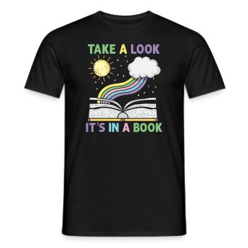 Jetez un coup d’œil C’est dans un rat de bibliothèque de lecture de livre - T-shirt homme - noir - Devant - AI Model Male 178 light (178cm)