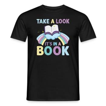Jetez un coup d’œil C’est dans un rat de bibliothèque de lecture de livre - T-shirt homme - noir - Devant - AI Model Male 178 light (178cm)