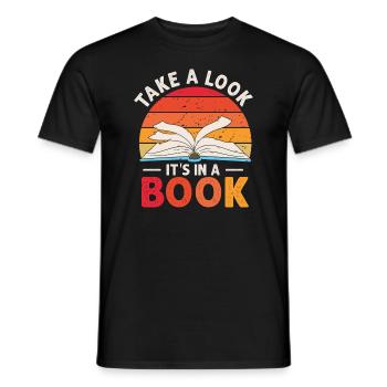 Jetez un coup d’œil C’est dans un rat de bibliothèque de lecture de livre - T-shirt homme - noir - Devant - AI Model Male 178 light (178cm)