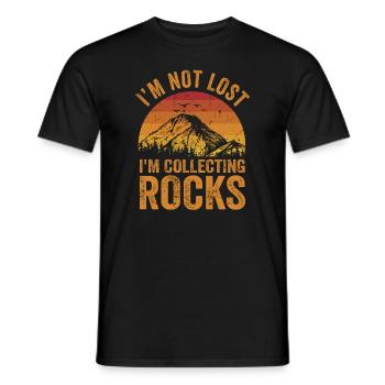 Ich bin nicht verloren Ich sammle Steine Lustige Geologie - Männer T-Shirt - Schwarz - Vorne - AI Model Male 178 light (178cm)