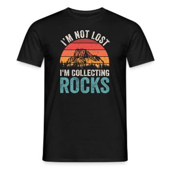 Ich bin nicht verloren Ich sammle Steine Lustige Geologie - Männer T-Shirt - Schwarz - Vorne - AI Model Male 178 light (178cm)