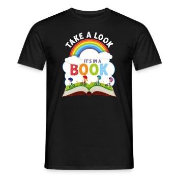 Jetez un coup d’œil C’est dans un rat de bibliothèque de lecture de livre - T-shirt homme - noir - Devant - AI Model Male 178 light (178cm)