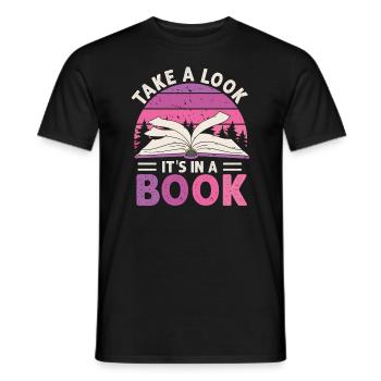 Jetez un coup d’œil C’est dans un rat de bibliothèque de lecture de livre - T-shirt homme - noir - Devant - AI Model Male 178 light (178cm)