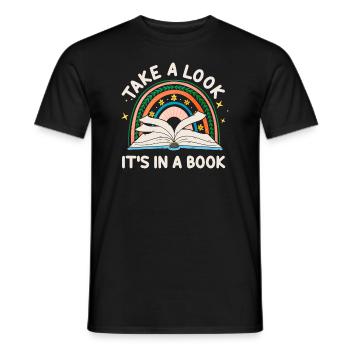 Jetez un coup d’œil C’est dans un rat de bibliothèque de lecture de livre - T-shirt homme - noir - Devant - AI Model Male 178 light (178cm)