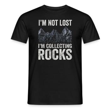 Ich bin nicht verloren Ich sammle Steine Lustige Geologie - Männer T-Shirt - Schwarz - Vorne - AI Model Male 178 light (178cm)