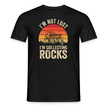 Ich bin nicht verloren Ich sammle Steine Lustige Geologie - Männer T-Shirt - Schwarz - Vorne - AI Model Male 178 light (178cm)