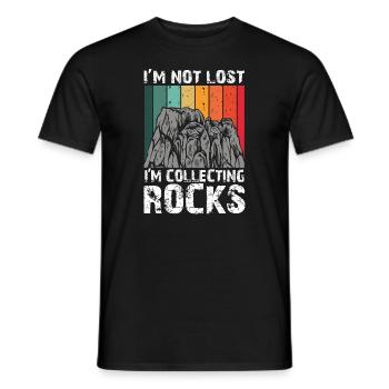 Ich bin nicht verloren Ich sammle Steine Lustige Geologie - Männer T-Shirt - Schwarz - Vorne - AI Model Male 178 light (178cm)
