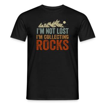 Ich bin nicht verloren Ich sammle Steine Lustige Geologie - Männer T-Shirt - Schwarz - Vorne - AI Model Male 178 light (178cm)