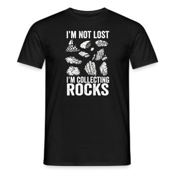 Ich bin nicht verloren Ich sammle Steine Lustige Geologie - Männer T-Shirt - Schwarz - Vorne - AI Model Male 178 light (178cm)