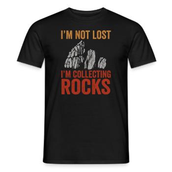 Ich bin nicht verloren Ich sammle Steine Lustige Geologie - Männer T-Shirt - Schwarz - Vorne - AI Model Male 178 light (178cm)