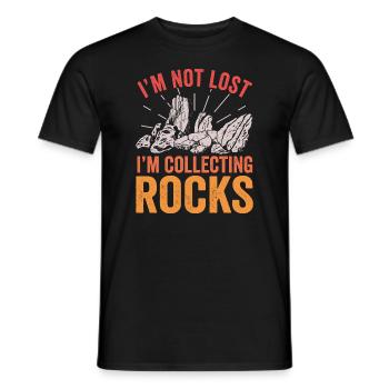 Ich bin nicht verloren Ich sammle Steine Lustige Geologie - Männer T-Shirt - Schwarz - Vorne - AI Model Male 178 light (178cm)