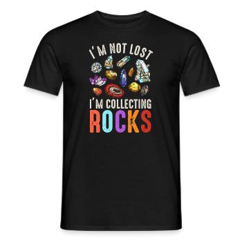 Ich bin nicht verloren Ich sammle Steine Lustige Geologie - Männer T-Shirt - Schwarz - Vorne - AI Model Male 178 light (178cm)