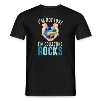 Ich bin nicht verloren Ich sammle Steine Lustige Geologie - Männer T-Shirt - Schwarz - Vorne - AI Model Male 178 light (178cm)