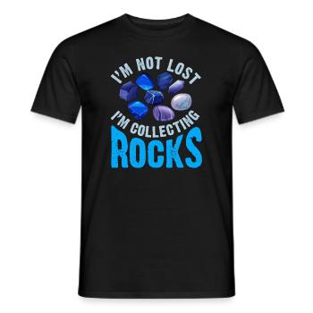 Ich bin nicht verloren Ich sammle Steine Lustige Geologie - Männer T-Shirt - Schwarz - Vorne - AI Model Male 178 light (178cm)