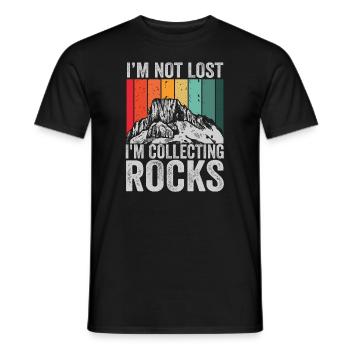 Ich bin nicht verloren Ich sammle Steine Lustige Geologie - Männer T-Shirt - Schwarz - Vorne - AI Model Male 178 light (178cm)