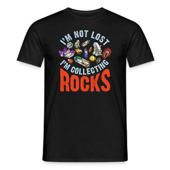Ich bin nicht verloren Ich sammle Steine Lustige Geologie - Männer T-Shirt - Schwarz - Vorne - AI Model Male 178 light (178cm)
