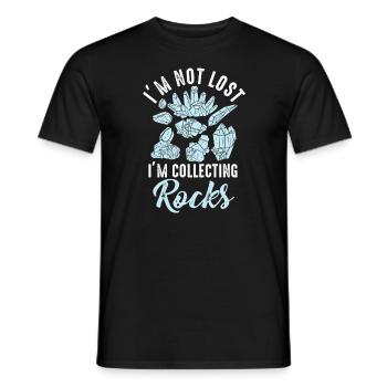 Ich bin nicht verloren Ich sammle Steine Lustige Geologie - Männer T-Shirt - Schwarz - Vorne - AI Model Male 178 light (178cm)