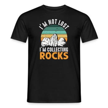 Ich bin nicht verloren Ich sammle Steine Lustige Geologie - Männer T-Shirt - Schwarz - Vorne - AI Model Male 178 light (178cm)