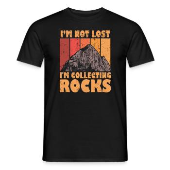 Ich bin nicht verloren Ich sammle Steine Lustige Geologie - Männer T-Shirt - Schwarz - Vorne - AI Model Male 178 light (178cm)