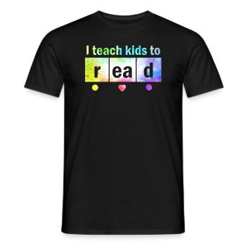 J’apprends aux enfants à lire les professeurs de sciences Lecture - T-shirt homme - noir - Devant - AI Model Male 178 light (178cm)