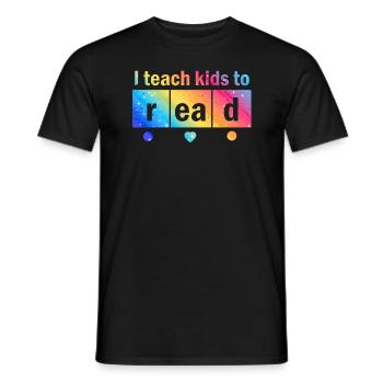J’apprends aux enfants à lire les professeurs de sciences Lecture - T-shirt homme - noir - Devant - AI Model Male 178 light (178cm)