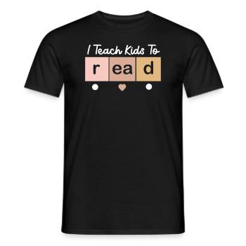 J’apprends aux enfants à lire les professeurs de sciences Lecture - T-shirt homme - noir - Devant - AI Model Male 178 light (178cm)