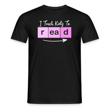 J’apprends aux enfants à lire les professeurs de sciences Lecture - T-shirt homme - noir - Devant - AI Model Male 178 light (178cm)