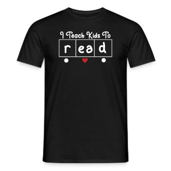 J’apprends aux enfants à lire les professeurs de sciences Lecture - T-shirt homme - noir - Devant - AI Model Male 178 light (178cm)