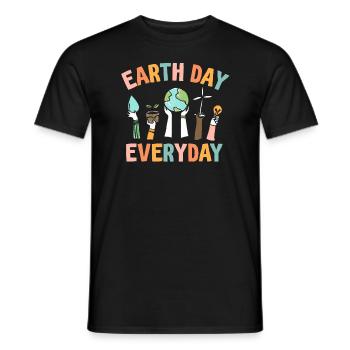 Earth Day Everyday Environmental Awareness - Men's T-Shirt - black - Front - AI Model Male 178 light (178cm)