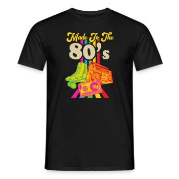 Musique des années 80 - T-shirt homme - noir - Devant - AI Model Male 178 light (178cm)