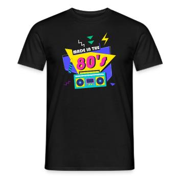 80's The 80s Music - Men's T-Shirt - black - Front - AI Model Male 178 light (178cm)