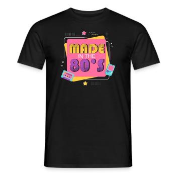 80er Die Musik der 80er - Männer T-Shirt - Schwarz - Vorne - AI Model Male 178 light (178cm)