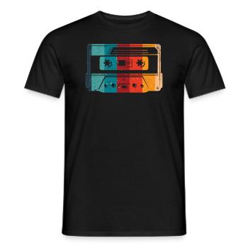 80's Cassette Tape 1990s Pencil Winding Cassette - Men's T-Shirt - black - Front - AI Model Male 178 light (178cm)