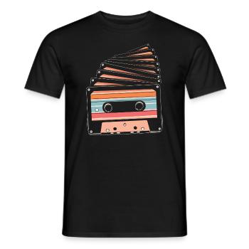 80's Cassette Tape 1990s Pencil Winding Cassette - Men's T-Shirt - black - Front - AI Model Male 178 light (178cm)
