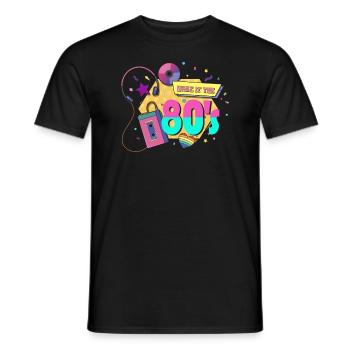 80's The 80s Music - Men's T-Shirt - black - Front - AI Model Male 178 light (178cm)