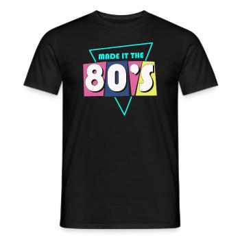 80's The 80s Music - Men's T-Shirt - black - Front - AI Model Male 178 light (178cm)