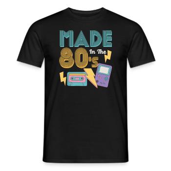 Musique des années 80 - T-shirt homme - noir - Devant - AI Model Male 178 light (178cm)