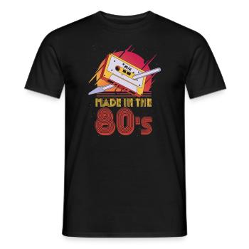 Musique des années 80 - T-shirt homme - noir - Devant - AI Model Male 178 light (178cm)