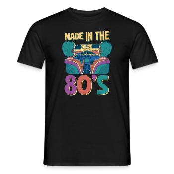 80's The 80s Music - Men's T-Shirt - black - Front - AI Model Male 178 light (178cm)