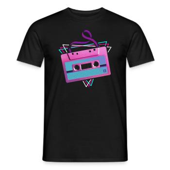 80's Cassette Tape 1990s Pencil Winding Cassette - Men's T-Shirt - black - Front - AI Model Male 178 light (178cm)
