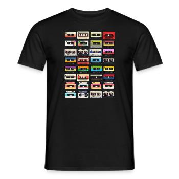 80's Cassette Tape 1990s Pencil Winding Cassette - Men's T-Shirt - black - Front - AI Model Male 178 light (178cm)