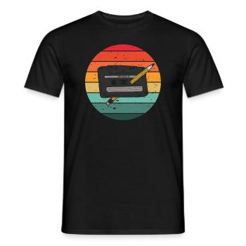 80's Cassette Tape 1990s Pencil Winding Cassette - Men's T-Shirt - black - Front - AI Model Male 178 light (178cm)