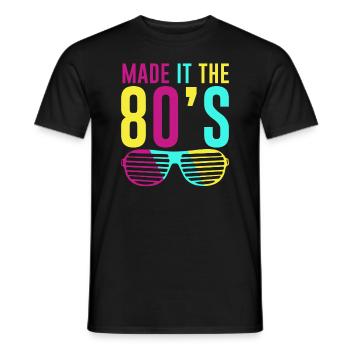 80er Die Musik der 80er - Männer T-Shirt - Schwarz - Vorne - AI Model Male 178 light (178cm)