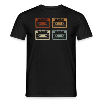 80's Cassette Tape 1990s Pencil Winding Cassette - Men's T-Shirt - black - Front - AI Model Male 178 light (178cm)