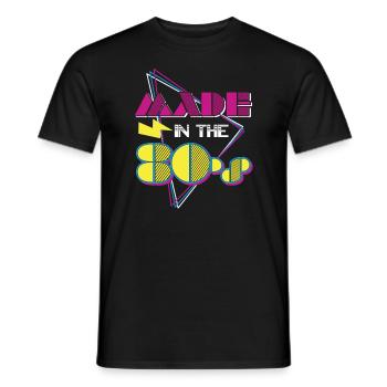 80's The 80s Music - Men's T-Shirt - black - Front - AI Model Male 178 light (178cm)