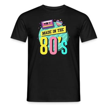 Musique des années 80 - T-shirt homme - noir - Devant - AI Model Male 178 light (178cm)