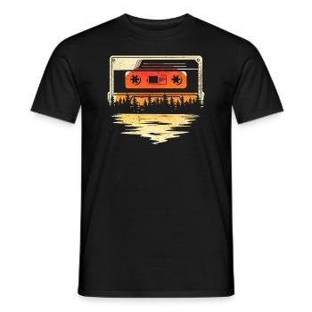 80's Cassette Tape 1990s Pencil Winding Cassette - Men's T-Shirt - black - Front - AI Model Male 178 light (178cm)